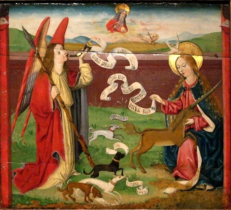 Unicorn hunt - Martin Schongauer (circle) 1489