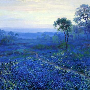 Untitled (aka Bluebonnet Landscape with Catci, Road and Mountain Laurel)
