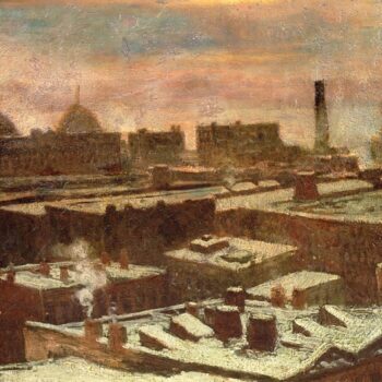 View of City Rooftops in Winter, 1902