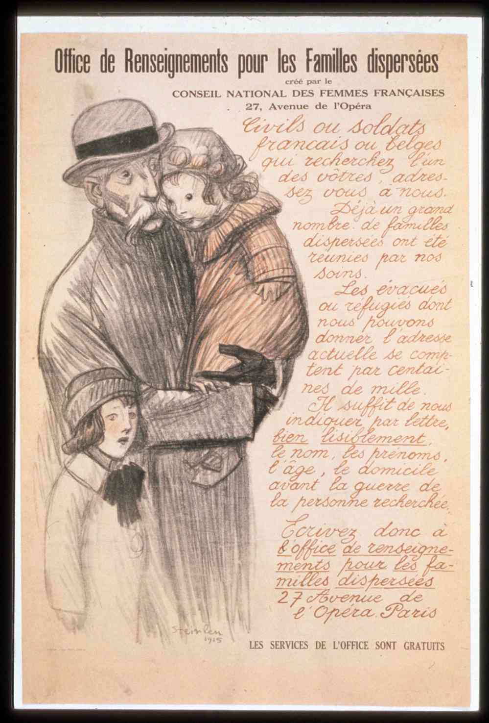 Vintage - Old man with children