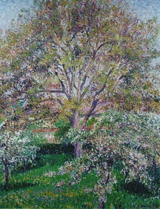 Wallnut and Apple Trees in Boom at Eragny, 1895
