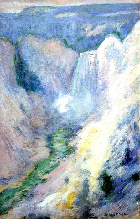 Waterfall in Yellowstone, 1895