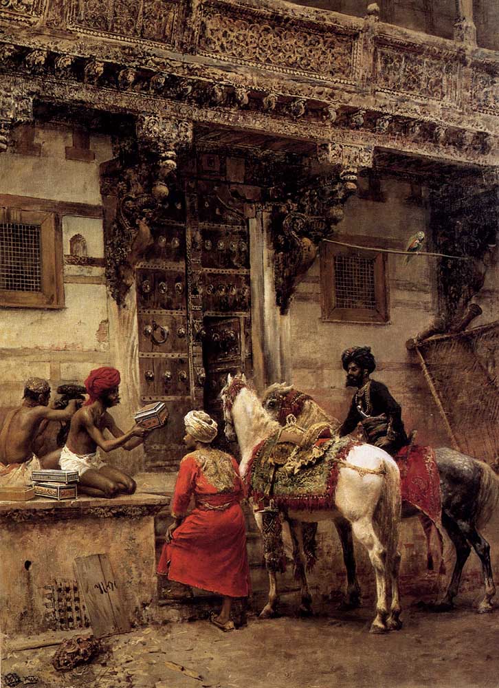 Edwin Lord Weeks - Craftsman Selling Cases By A Teak Wood Building Ahmedabad