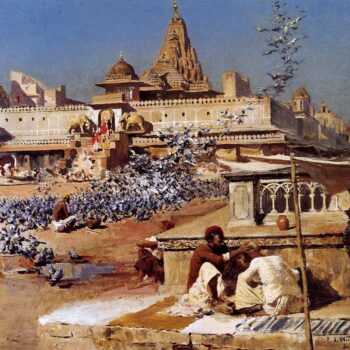 Edwin Lord Weeks - Feeding The Sacred Pigeons Jaipur
