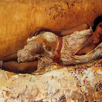 Edwin Lord Weeks - Lord Moorish Girl Lying On A Couch