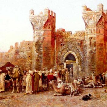 Edwin Lord Weeks - Lord The Departure Of A Caravan From The Gate Of Shelah  Morocco