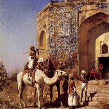 Edwin Lord Weeks - Old Blue Tiled Mosque Outside Of Delhi India
