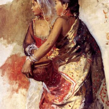 Edwin Lord Weeks - Sketch Two Nautch Girls