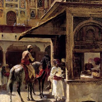 Edwin Lord Weeks - Street Scene In India