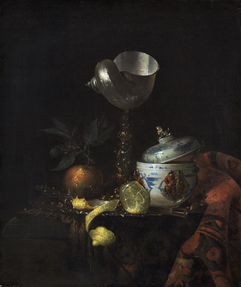 Willem Kalf follower. Still life with nautilus and Chinese Soup bowl - 1665