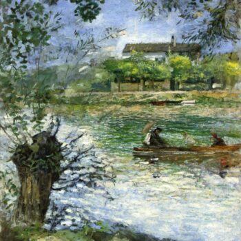 Willows and Figures in a Boat, 1880