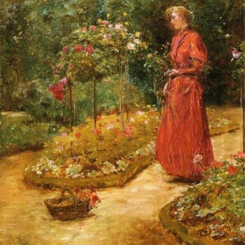 Woman Cutting Roses in a Garden, 1888-89