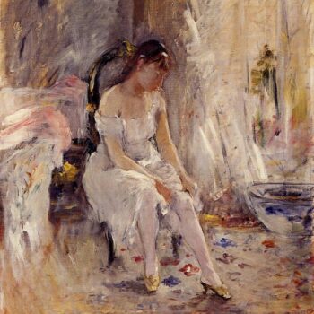 Woman Getting Dressed (also known as Young Woman Fastening Her Stockings) - 1880