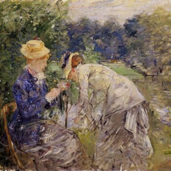 Woman Picking Flowers - 1879