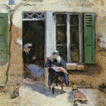 Woman and Child Doing Needlework, 1877