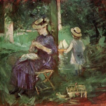 Woman and Child in a Garden - 1884