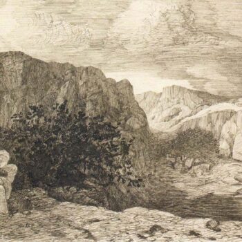 Woman and Child on a Mountain Landscape, 1865