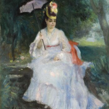 Woman with Umbrella Sitting in the Garden (Lise Trehot), 1872