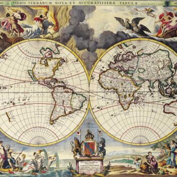 World Double Hemisphere Map, Mosies Pitt 1680