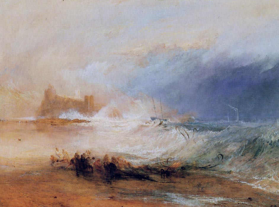 Wreckers - Coast of Northumberland, with a Steam-Boat Assisting a Ship Off Shore, 1834