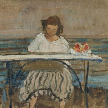 Young Girl Drawing at the Garden