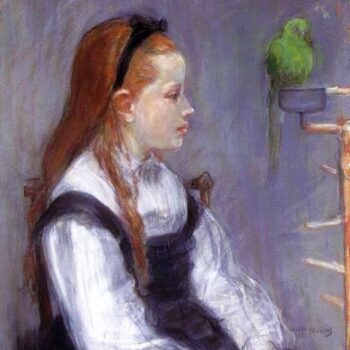 Young Girl with a Parrot - 1873