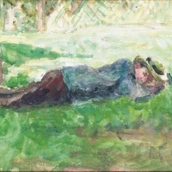Young Peasant Laying on the Grass