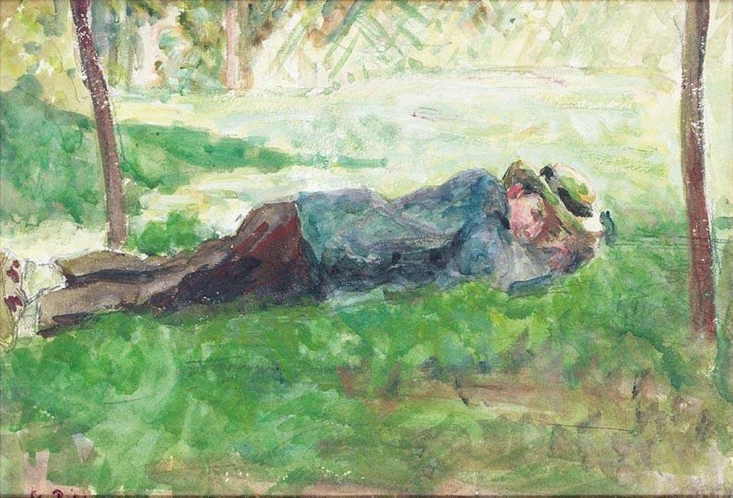 Young Peasant Laying on the Grass