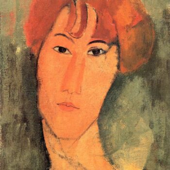 Young Redheaded Woman in a Collard - 1917 - PC - Painting - oil on canvas
