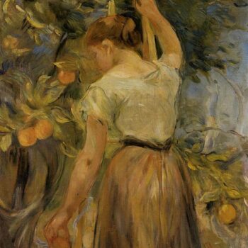 Young Woman Picking Oranges - 1889
