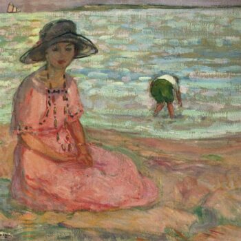 Young Woman Seated on the Seashore, 1920