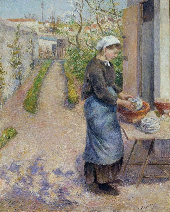 Young Woman Washing Plates, 1882