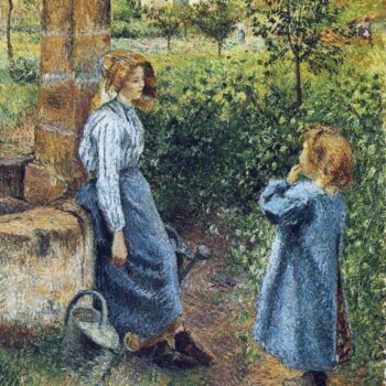 Young Woman and Child at the Well, 1882