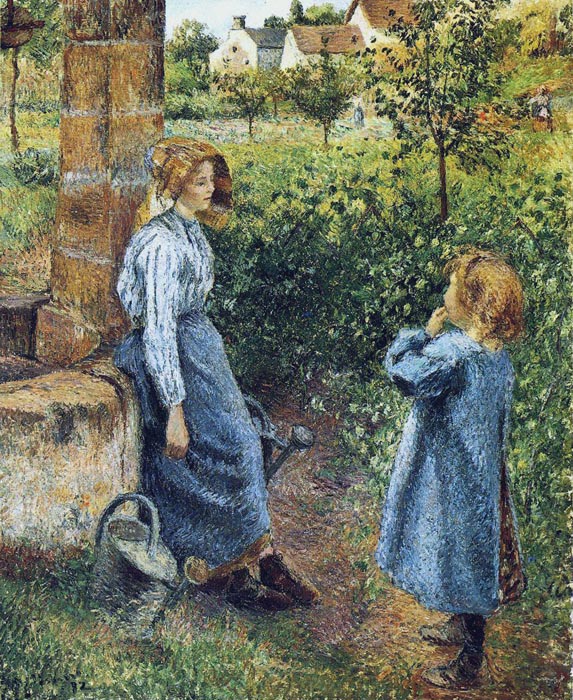 Young Woman and Child at the Well, 1882