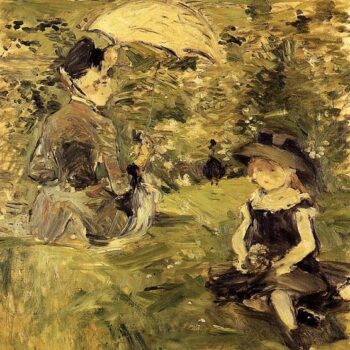 Young Woman and Child on an Isle - 1883