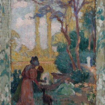 Young Woman and Children in Park