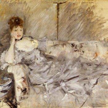 Young Woman in Grey Reclining - 1879