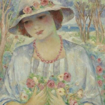 Young Woman in the Hat with Flowers