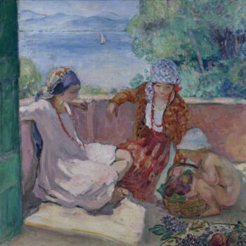 Young Women and Child on the Terrace at Saint-Maxime (Children of Lebasque), 1914