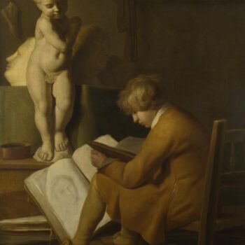 After Wallerant Vaillant - A Boy seated Drawing