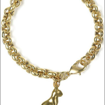 7.25" Egyptian CAT bracelet, one-charm