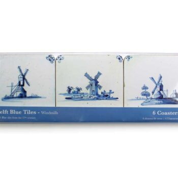 Coasters, Delft Blue Tiles - Windmills