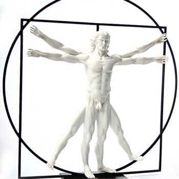 Vitruvian Universal Man by DaVinci White, Large