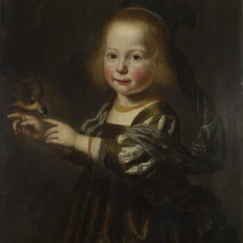 Dirck Santvoort - Portrait of Geertruyt Spiegel with a Finch