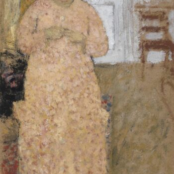 Edouard Vuillard - Woman knitting in Pink Dress