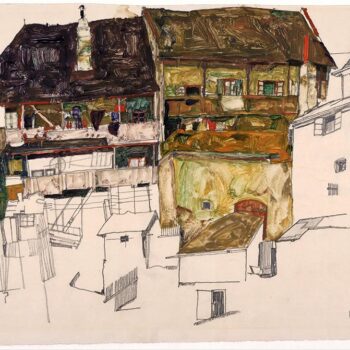 Egon Schiele - Old Houses in Krumau