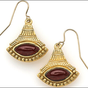 Egyptian Lotus earrings, Garnet