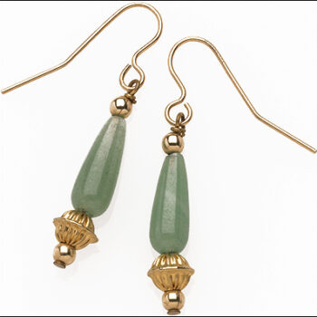 Egyptian tear-drop Aventurine earrings