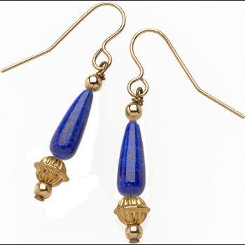 Egyptian earrings tear-drop Lapis