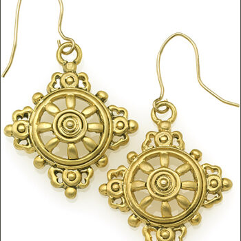 Tibetan wheel earrings